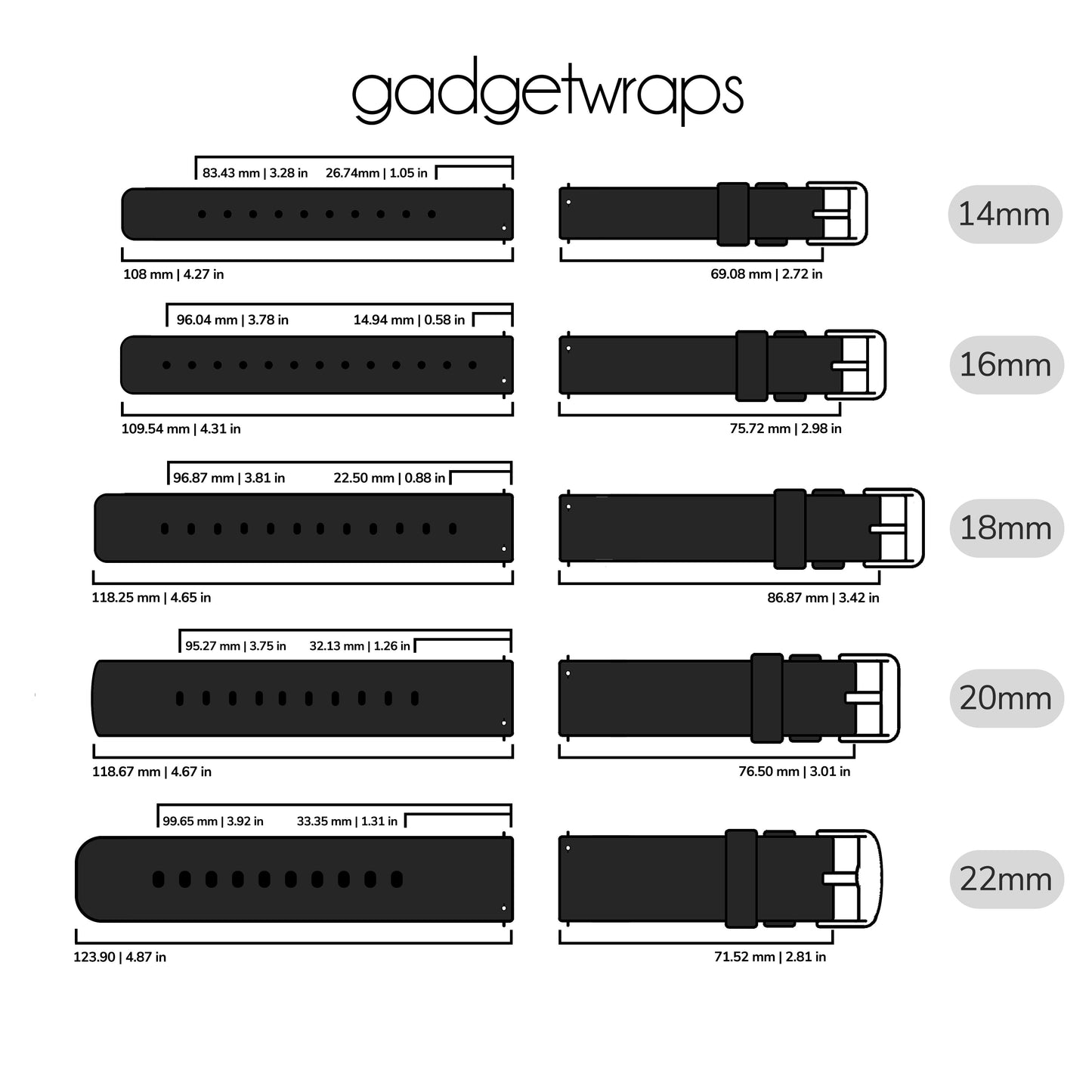 Silicone Watchband - 22mm with Quick Release