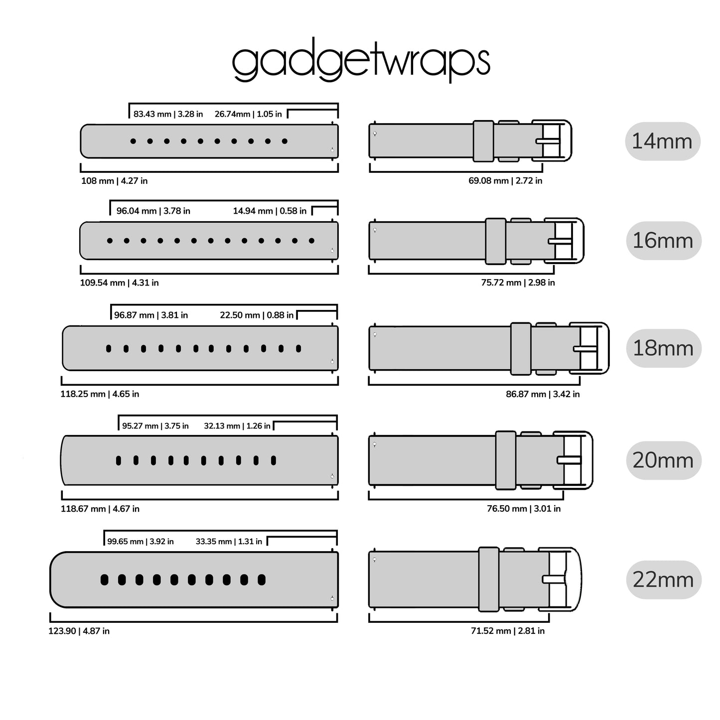 Silicone Watchband - 19mm with Quick Release