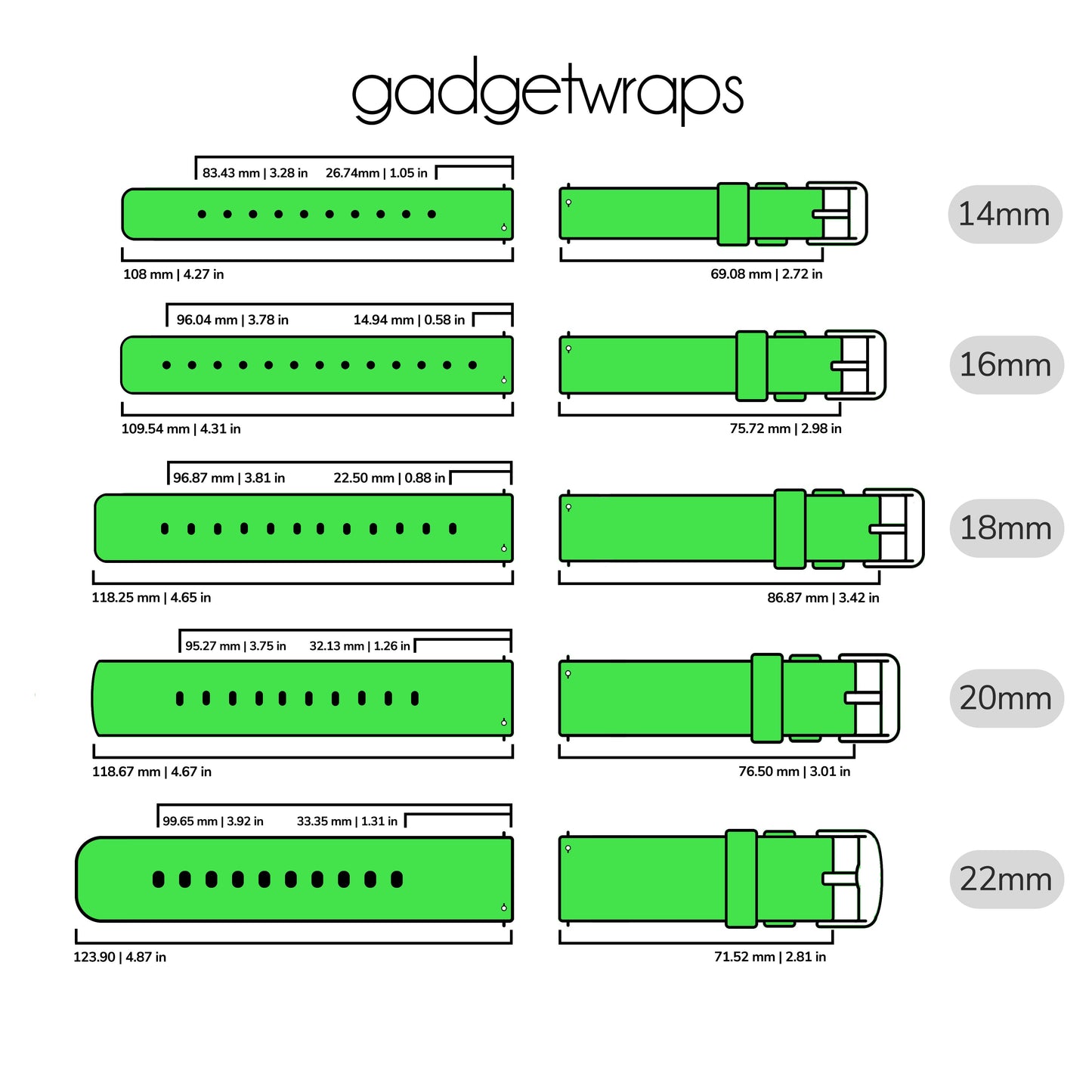 Silicone Watchband - 19mm with Quick Release