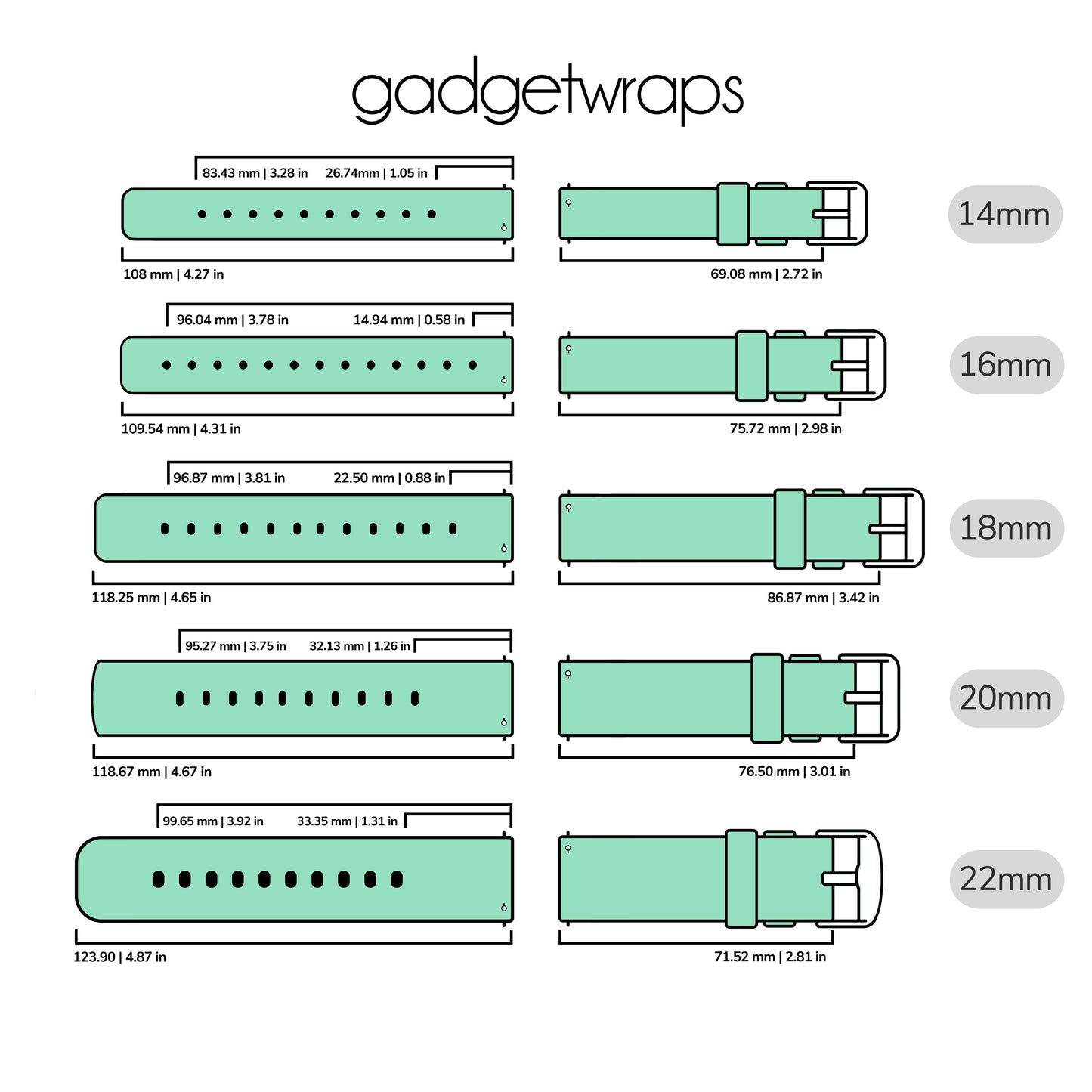 Silicone Watchband - 19mm with Quick Release