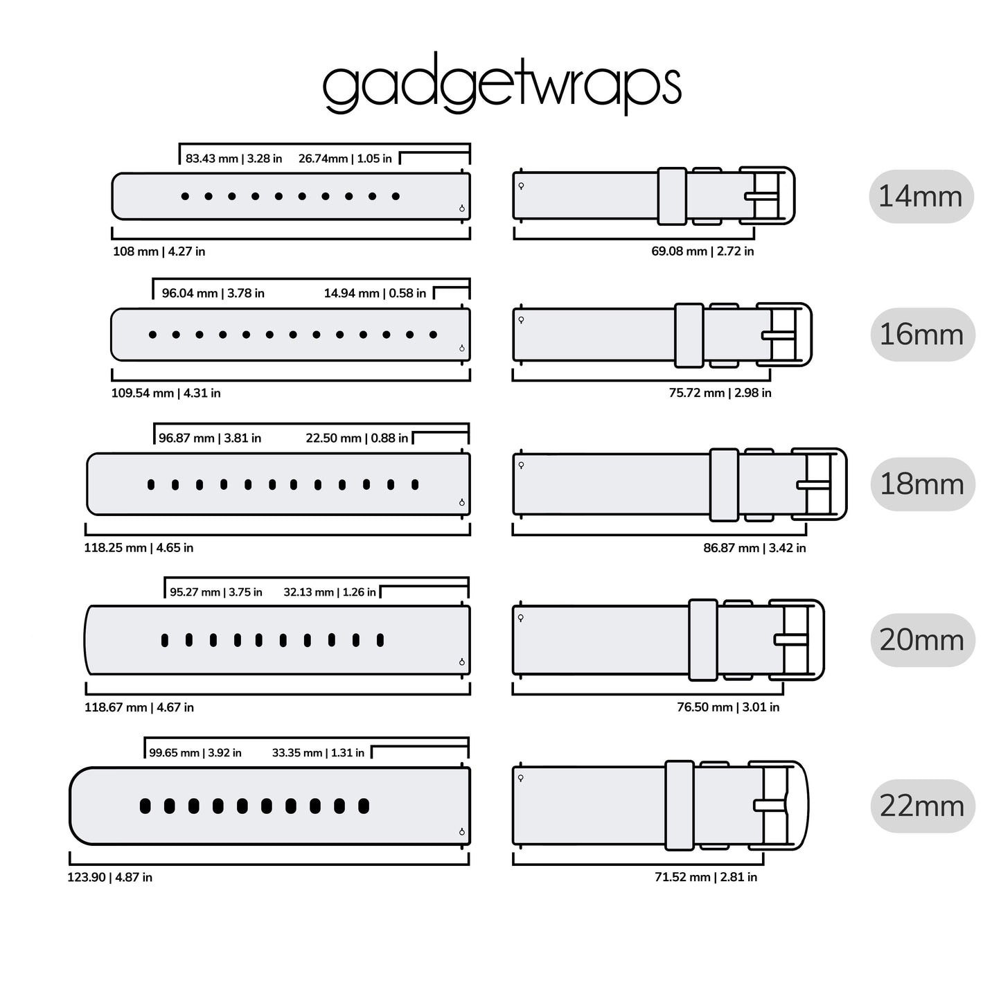 Silicone Watchband - 19mm with Quick Release