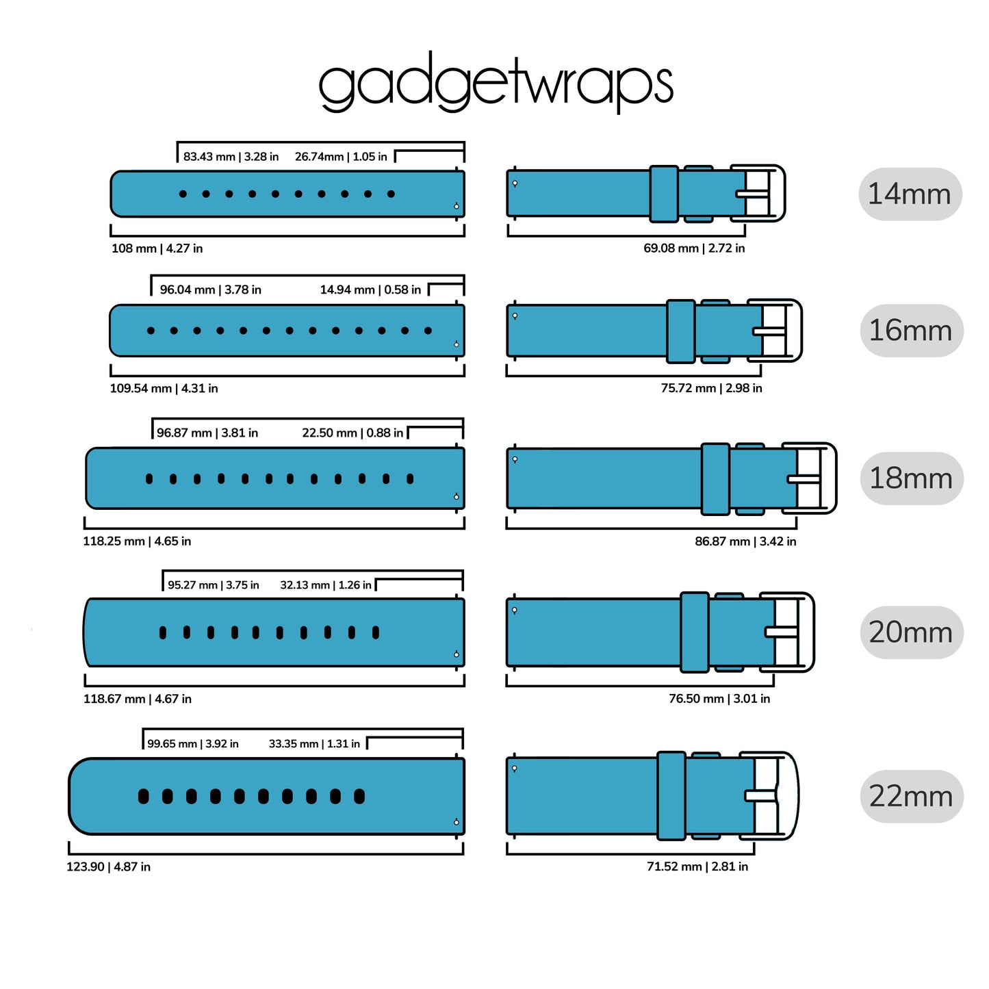 Silicone Watchband - 14mm with Quick Release